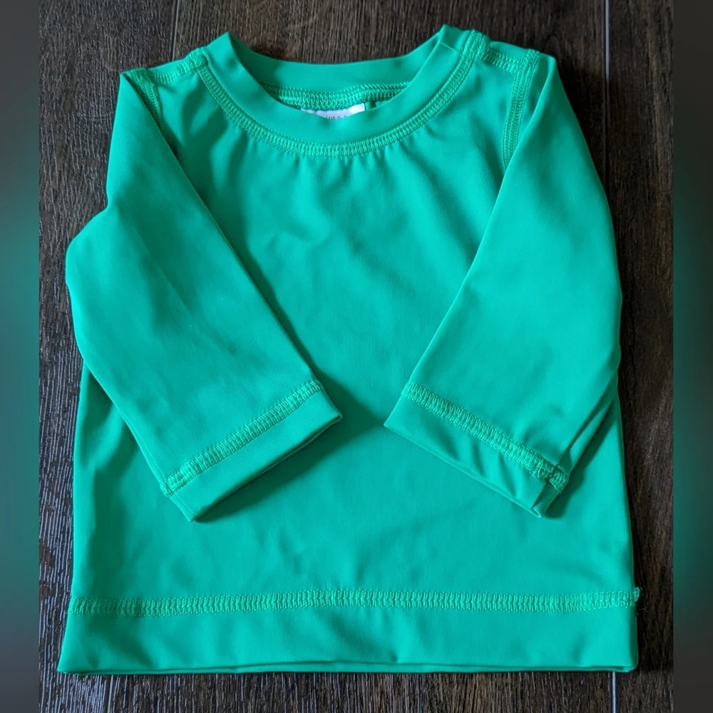 Hanna Andersson 0-3 Month Green Rash Guard 50 cm Preppy Oeko-Tex Swim Beach Pool